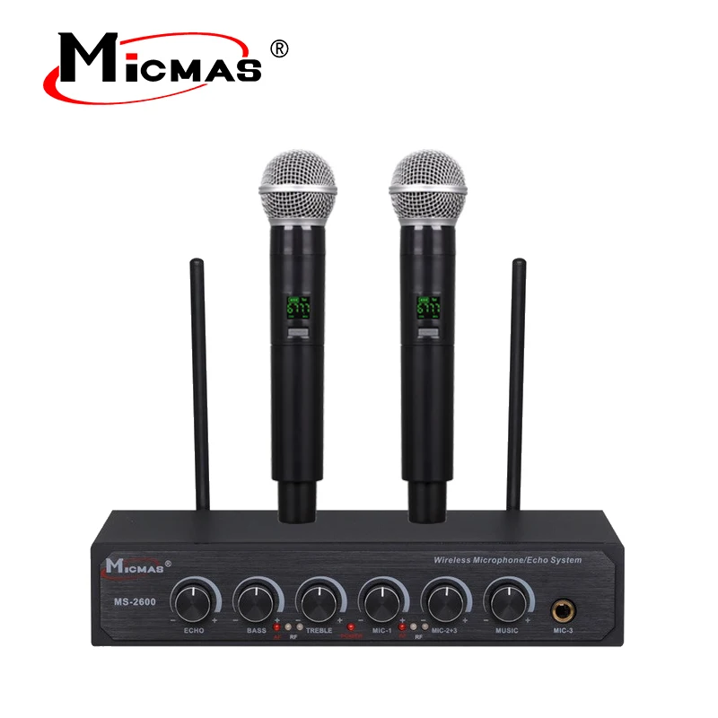 
MS-2600 Hotsale Echo Karaoke Wireless Microphone Handheld For Wholesales 