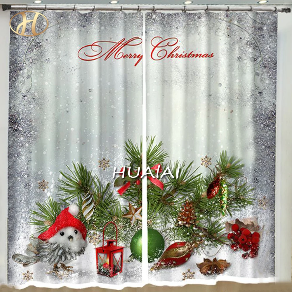 WHOLESALE CHRISTMAS DIGITAL PRINTED DESIGN BLACKOUT WINDOW CURTAINS FOR LIVING ROOM BEDROOM DECORATION