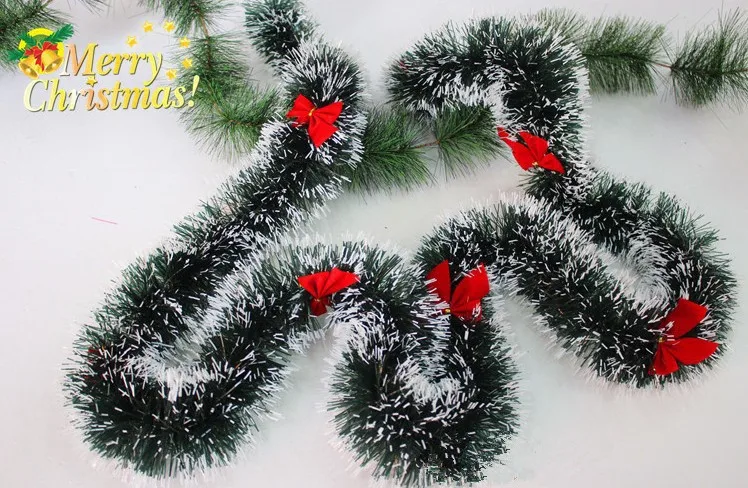 Christmas Faixa De Decoracao DeNatal 2M Length 9CM Width Christmas Green Color Strip White Wool Strip Xmas Home Party Decoration