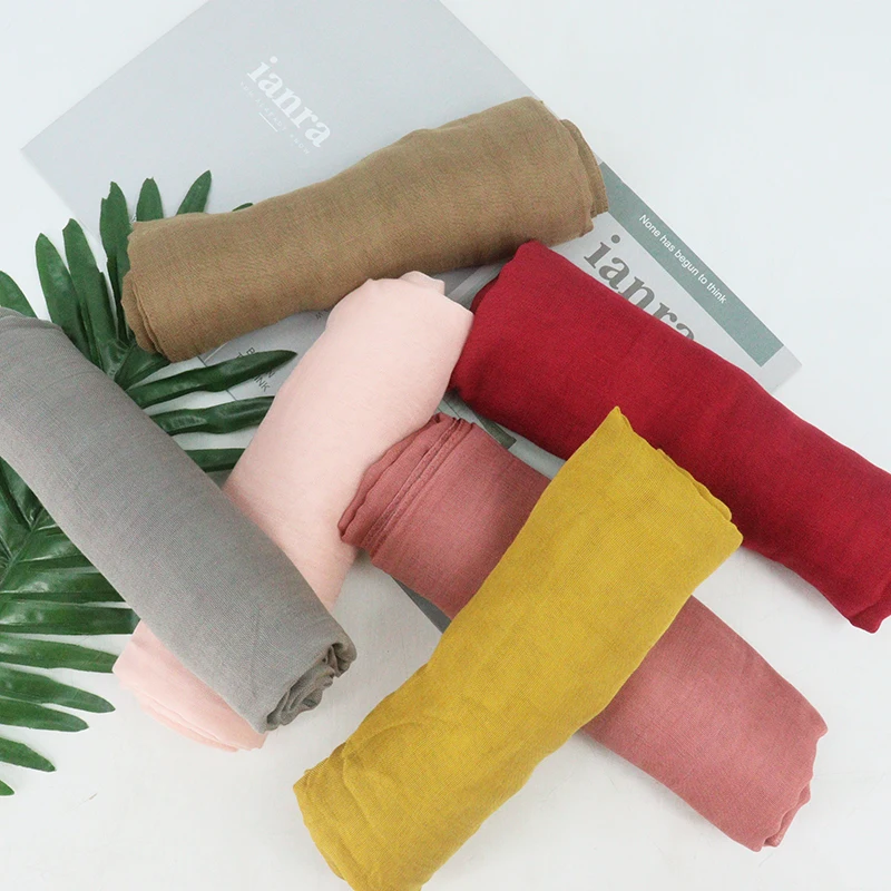 Plain modal hijabs popular muslim soft 100% viscose voile scarfs fashion bamboo modal