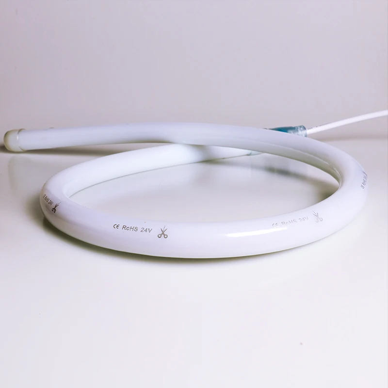 360 degree round sign custom ip68 tube strip lights rope ultra thin mini outdoor linear 12v 24v 110v 220v led neon flex