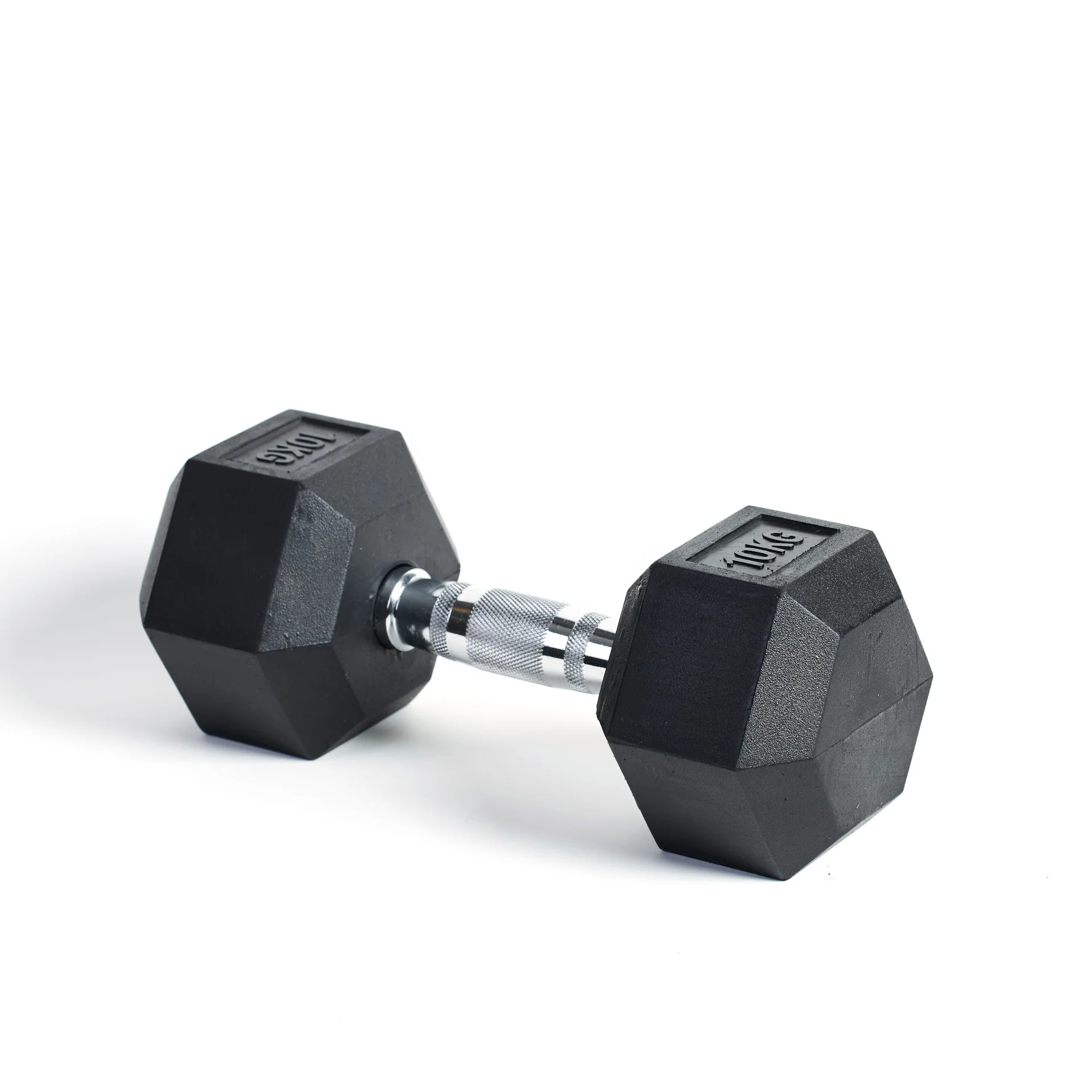 High Quality Cheap Ready To Ship Hot Life 10KG Rubber Gym Training Weight Lifting Hex Rubber Coat Dumbbells Set On Cheap Price