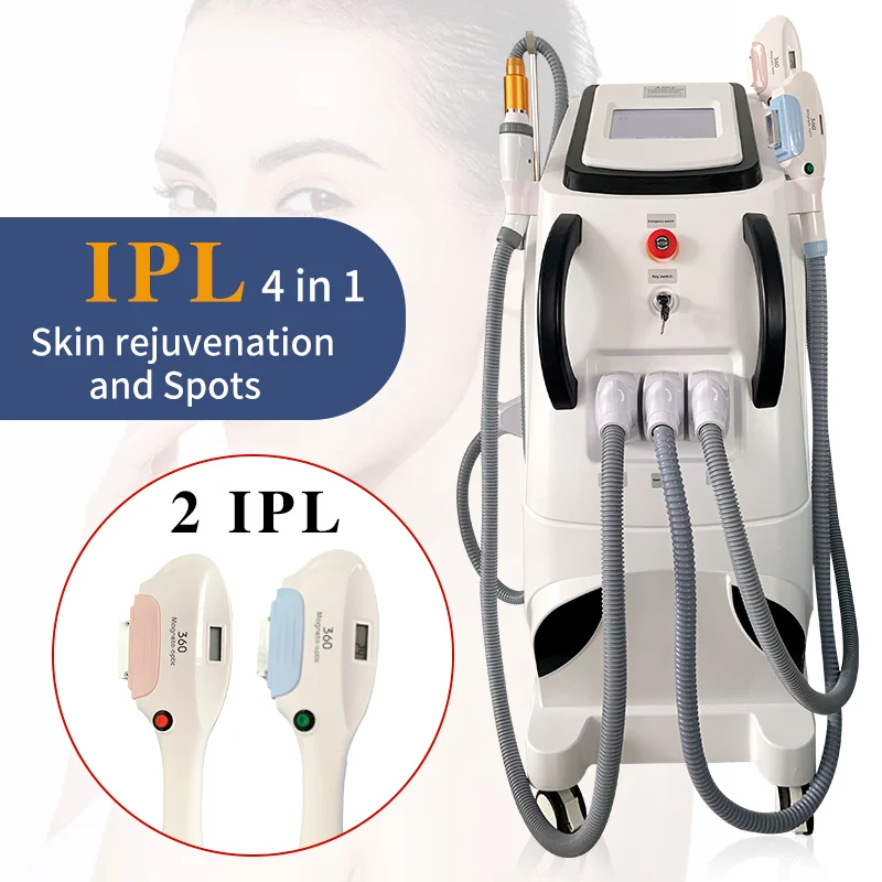4 In 1 Opt Ipl Rf Nd Yag Permanent Laser Tattoo Removal Skin Rejuvenation Beauty Equipment Electrolysis diode Hair Removal Parts