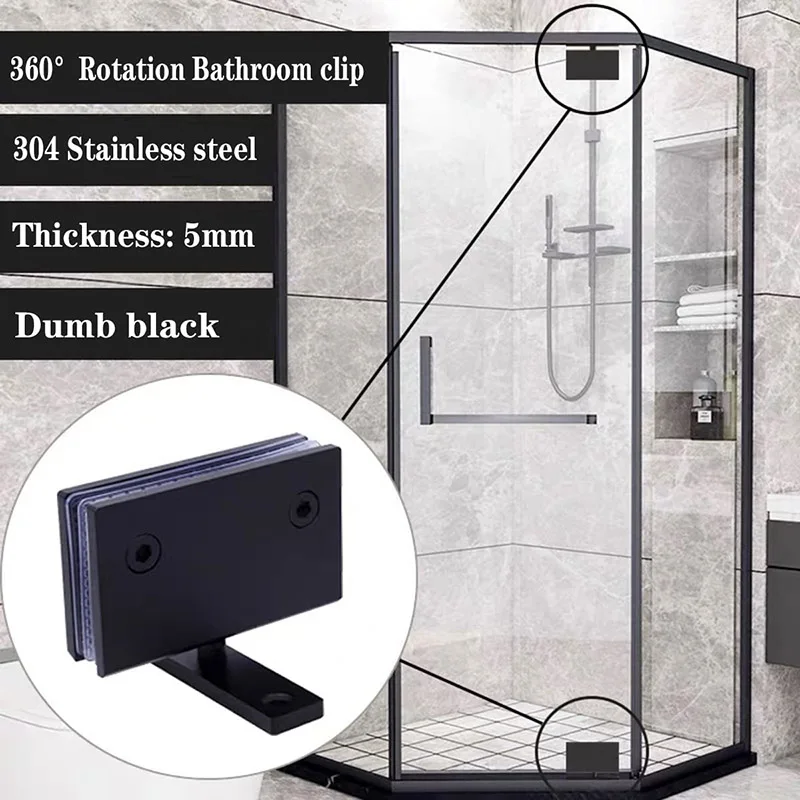 Heavy duty 360 degree glass door cupboard display cabinet clip glass shower door hinge replacement part