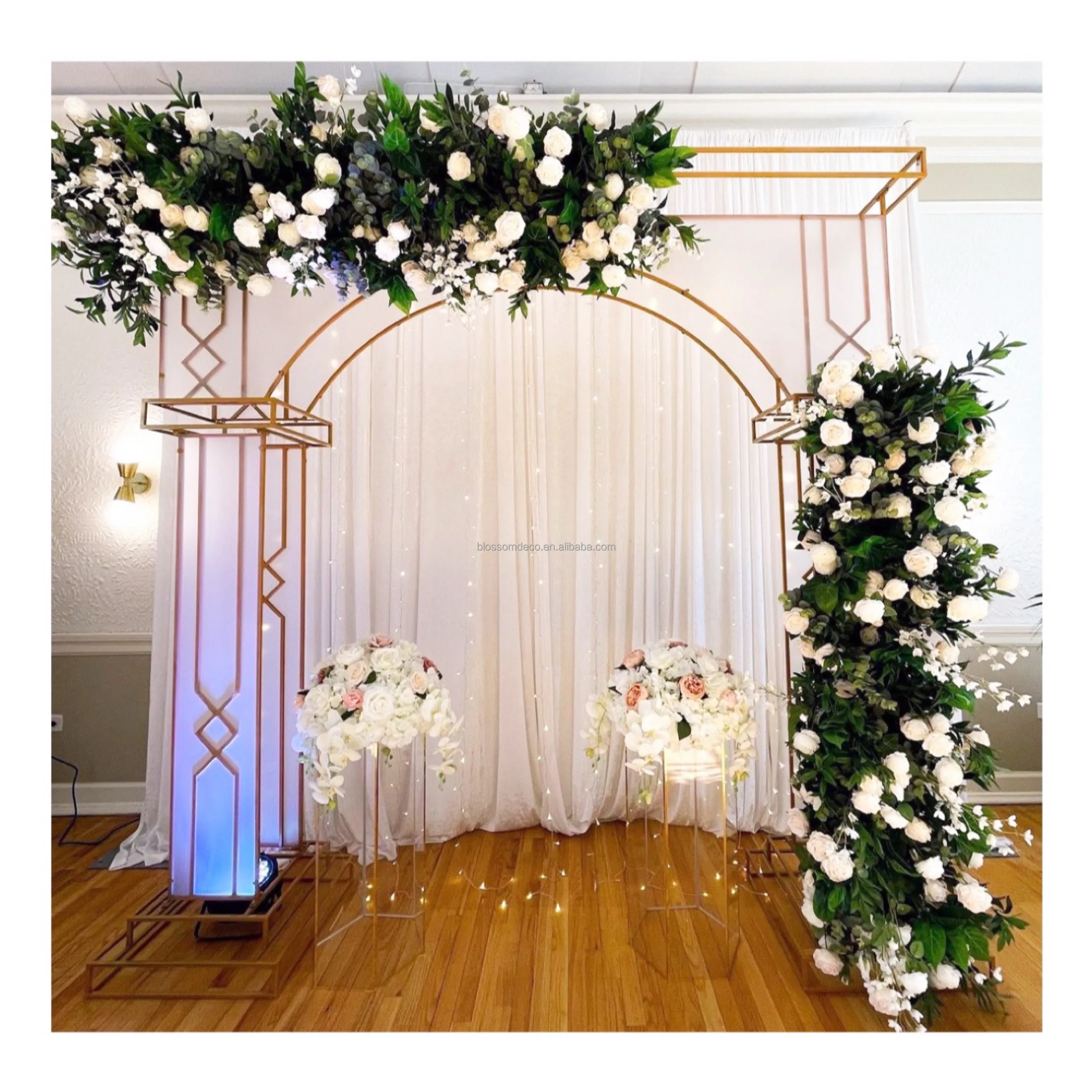 Gold Metal Frame Structure Sets Wedding Arch Backdrop for Wedding Event Party Backdrop Flower Decoration