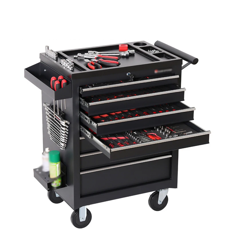 Набор колес из нержавеющей стали, Настольная тележка для ремонта гаража, с 7 ящиками