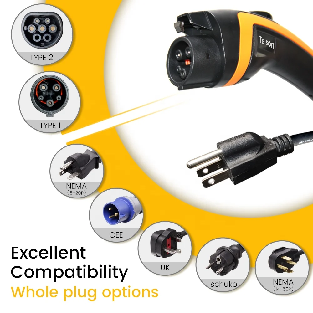 Teison mode 2 16A  portable ev fast car battery charger