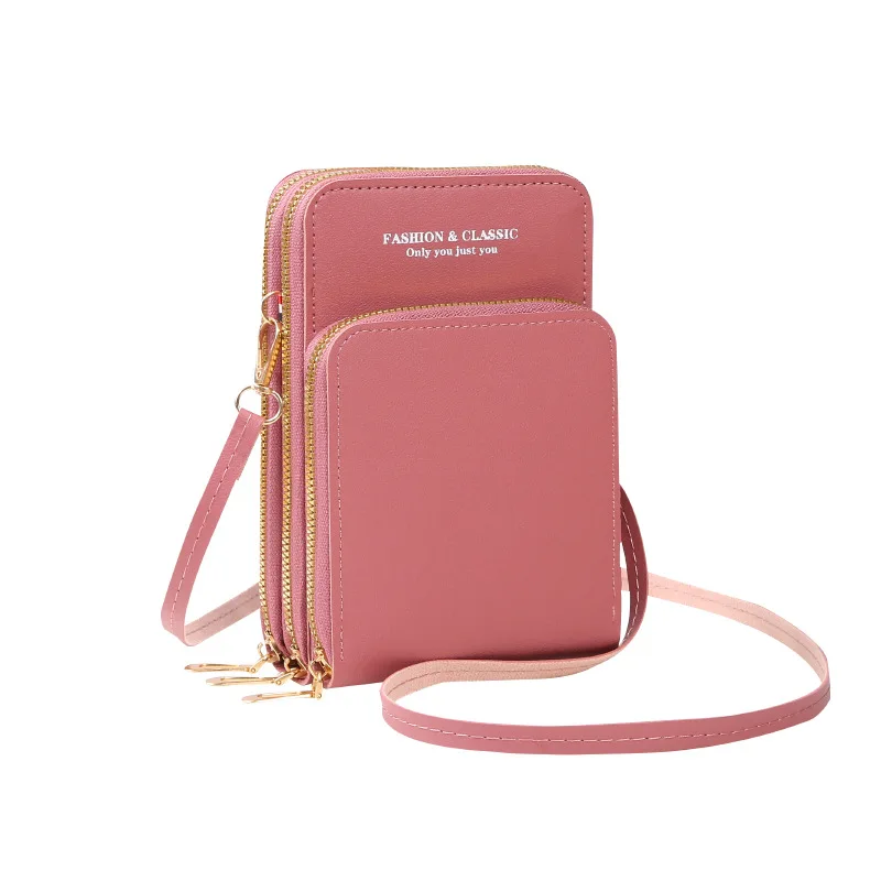 Wholesale waterproof phone bag for women cash card holder crossbody shoulder wallet bag touch screen phone purses bag