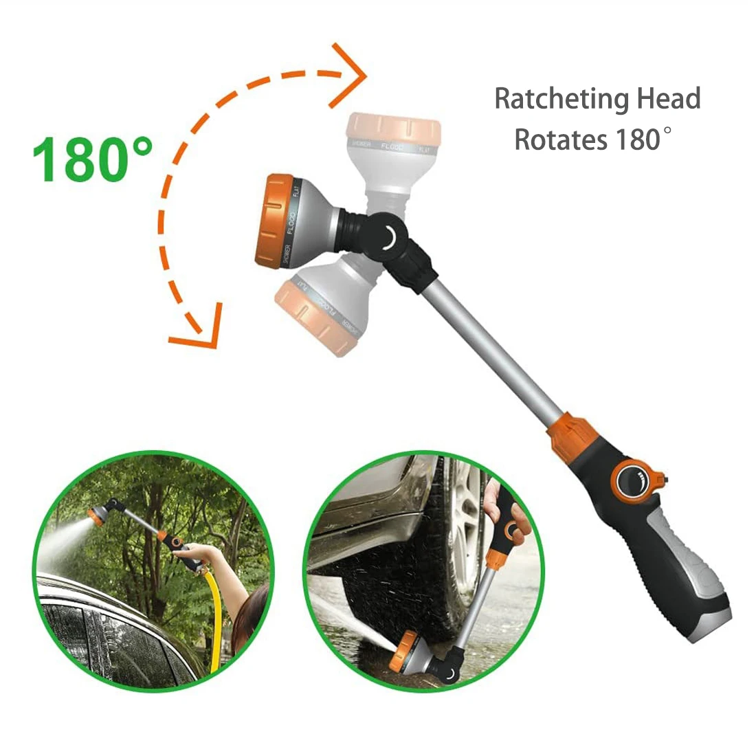 Heavy Duty Garden Hose Nozzle Watering Irrigation Long rod Spray Wand Lance Garden Watering Wand Car Cleaning Tool