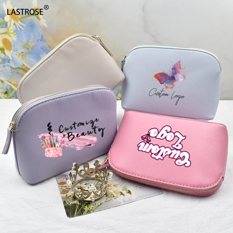 Private Label Waterproof Mini Pink PU Cosmetic Case For Travel Travel Storage Bag Wholesale Large Capacity Zipper Makeup Bag