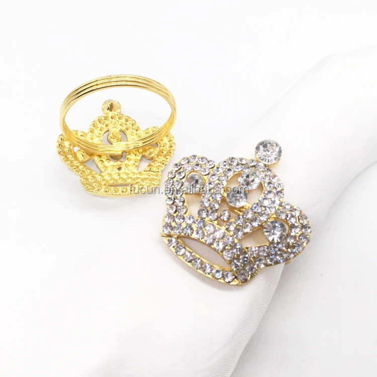 Hot Sale Fashion Rhinestone Crown Shape Napkin Ring For Wedding