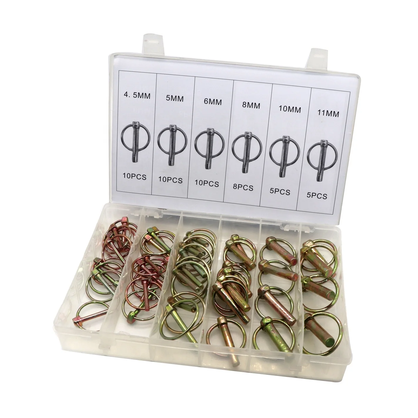 SYD-1077 48PCS Din11023 Linch Pin Heavy Duty O Type Locking Safety Lynch Linch Pin Set for Tractor