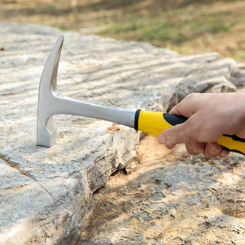 Геологический молоток из высокоуглеродистой стали, геология горных пород, проба, плоский заостренный наконечник, ручной инструмент для снижения ударов