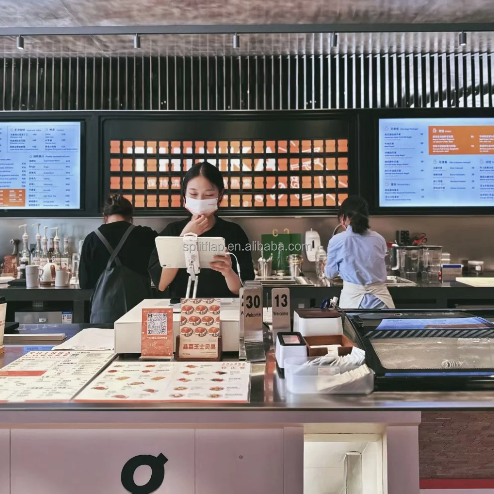 restaurant menu split flap board  flap message board split flap display