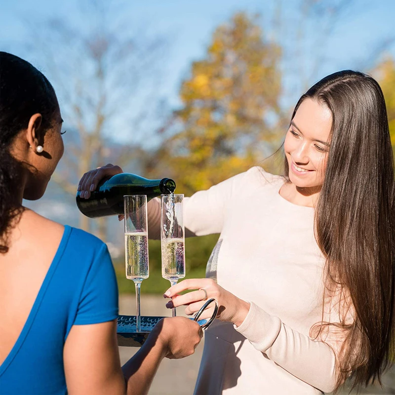 
Wholesale Customize 6 oz Lead Free Iridescent Cylinder Handmade Crystal Glass Champagne Flutes 