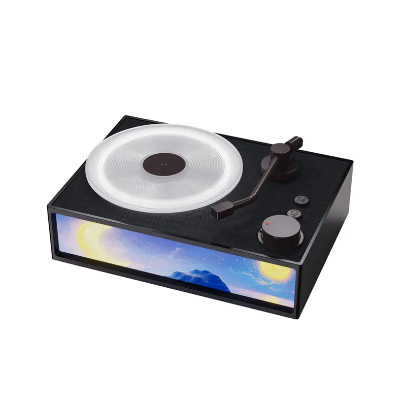Creative Retro Wireless Speaker New Vinyl Record Design with Aromatherapy & Night Light Feature