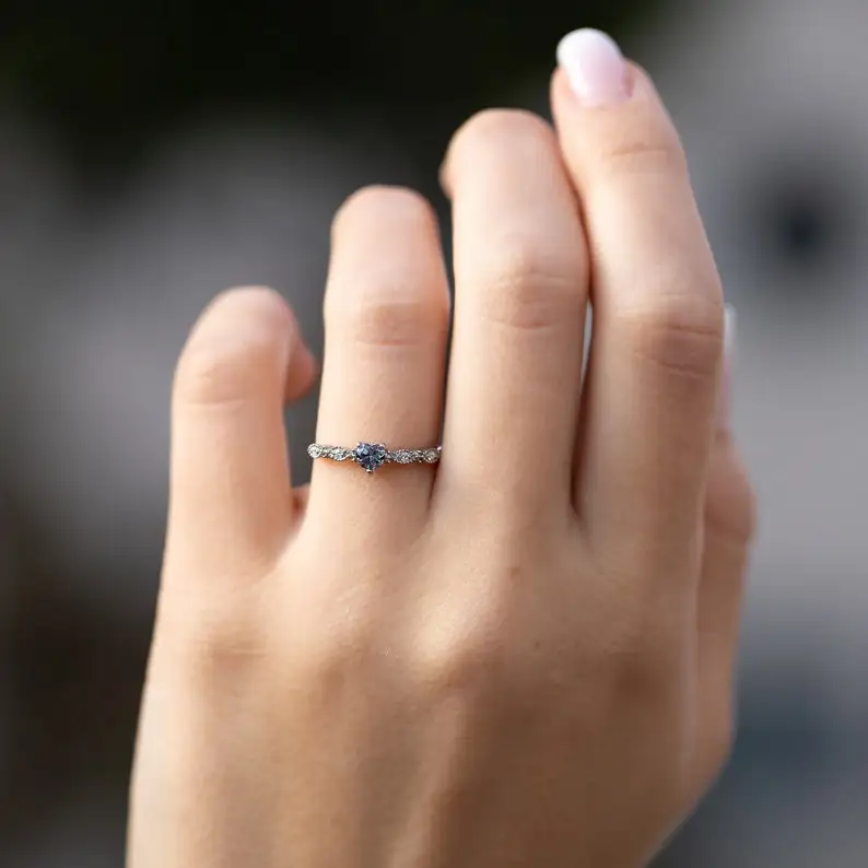 Beauty 925 Sterling Silver Clear Cubic Zircon Gold Plated Custom Fine Wholesale Moissanite Diamond Women Rings