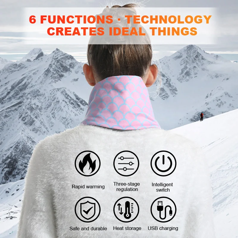 OEM Winter Custom Portable Neck Battery Heated Scarf Outdoor Warmth Smart Electricity  Warmer With Heating