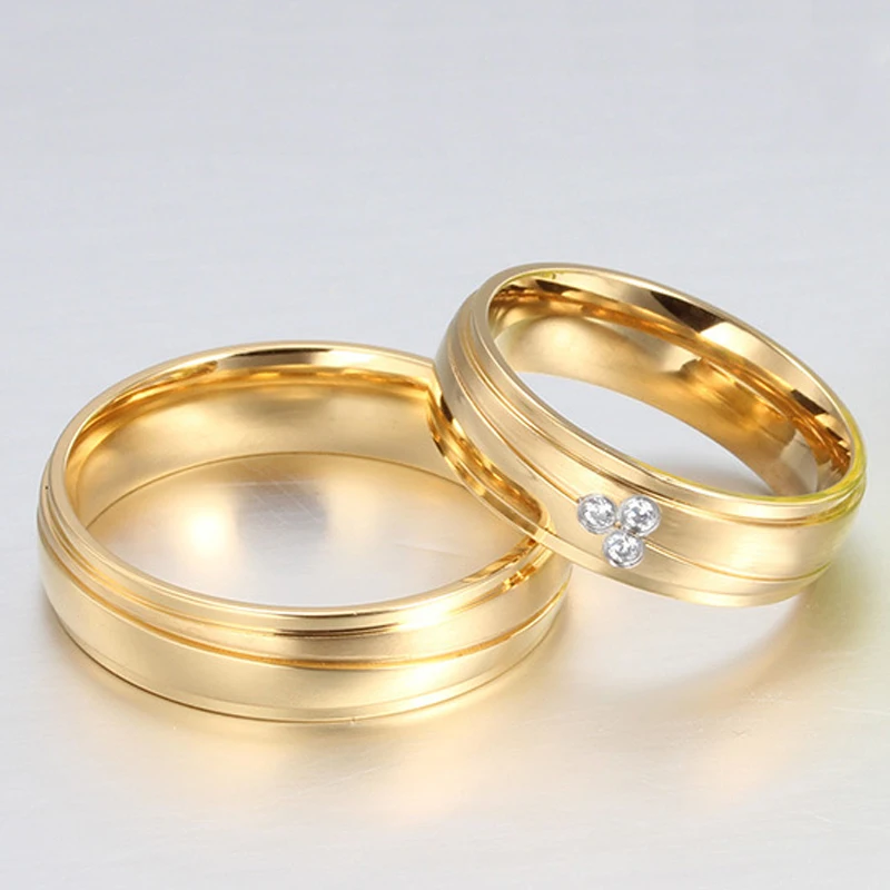 New Arrival Gold Plated Couple Rings Tungsten Ring Fashion Jewelry Dubai Wedding Ring