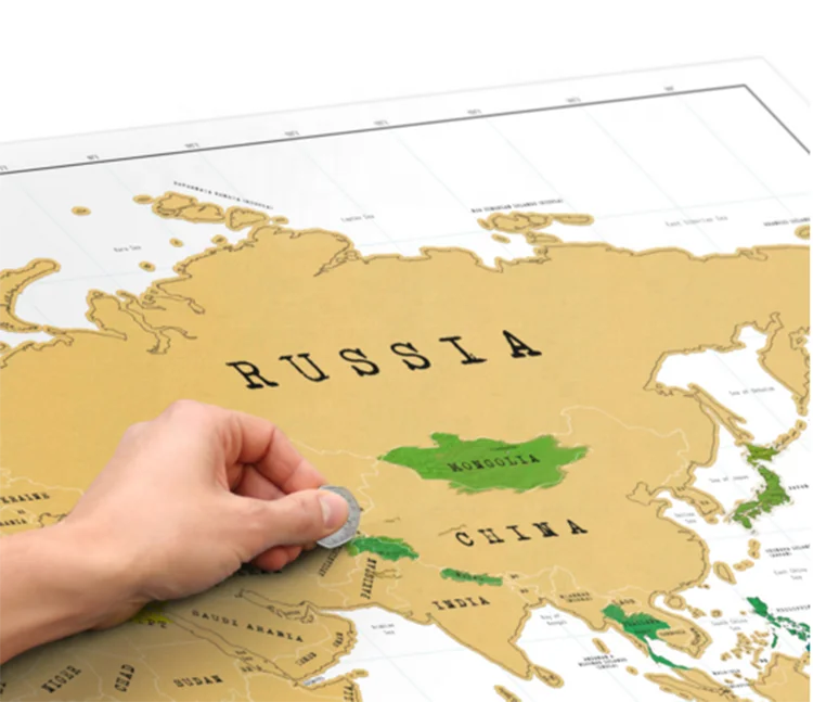 
2021 Best Selling 250g Coated Paper White World Map To Scratch 