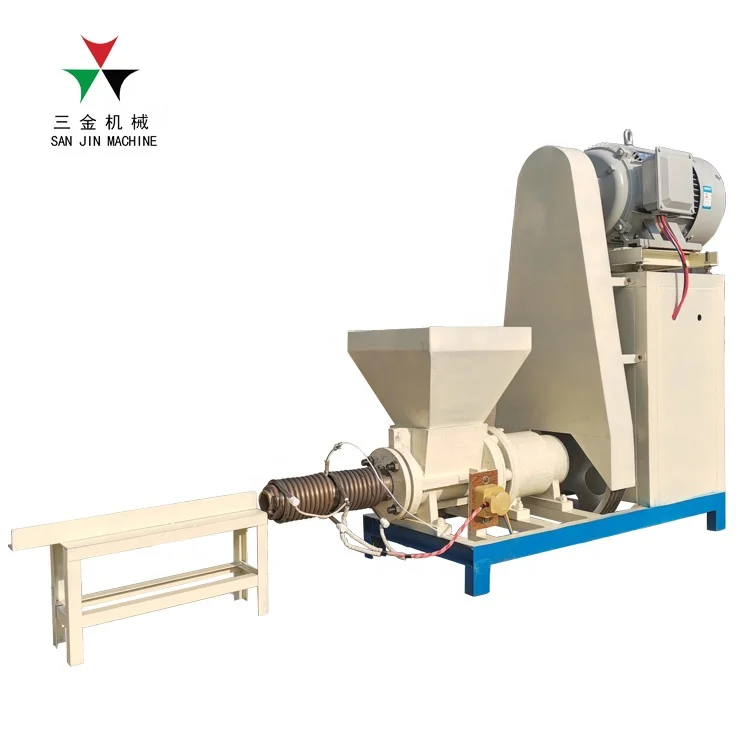 Sanjin brand high output small size rice husk wood waste coal briquette extruder pressing machine