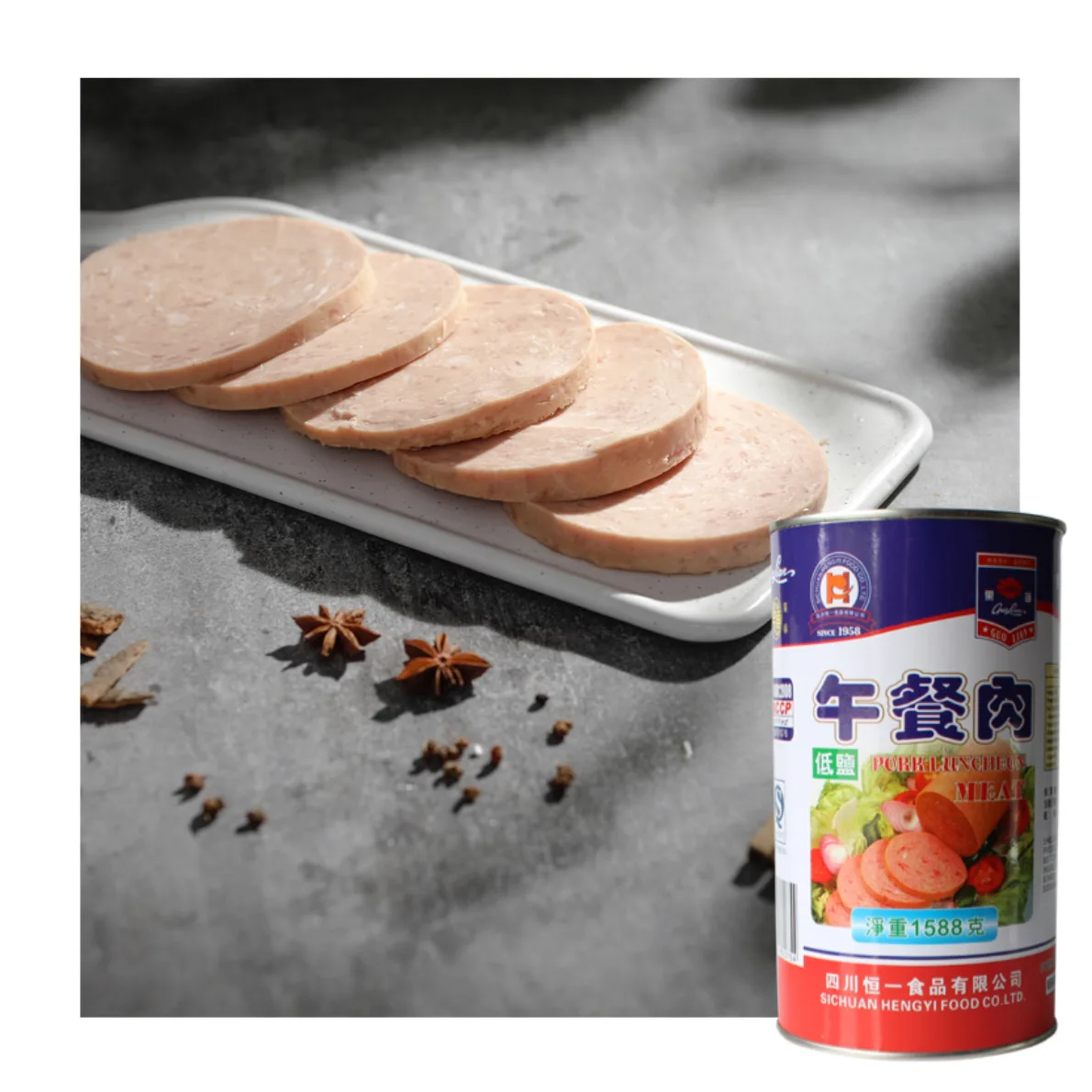 premium quality hot pot sandwich canned pork luncheon meat 1588g
