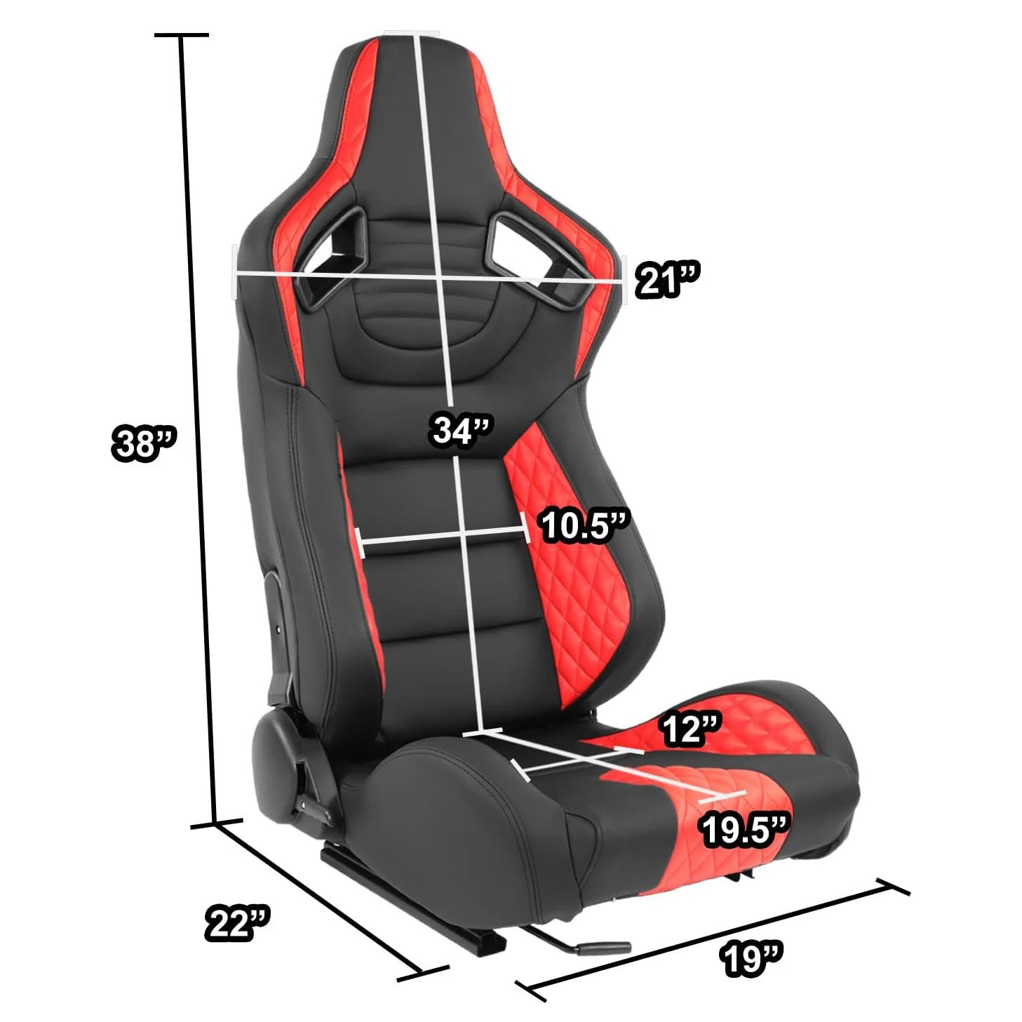 JIABEIR 9014 Red Universal Leather Bucket Car Interior Accessories Sports Race Modified Driving Racing Seats