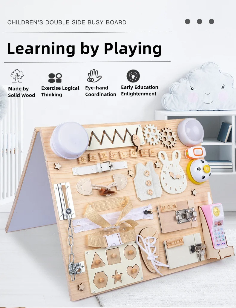 Busy Board for Toddlers Multiple Themes Sensory Busy Book Zipper Removable Portable Autism Toys