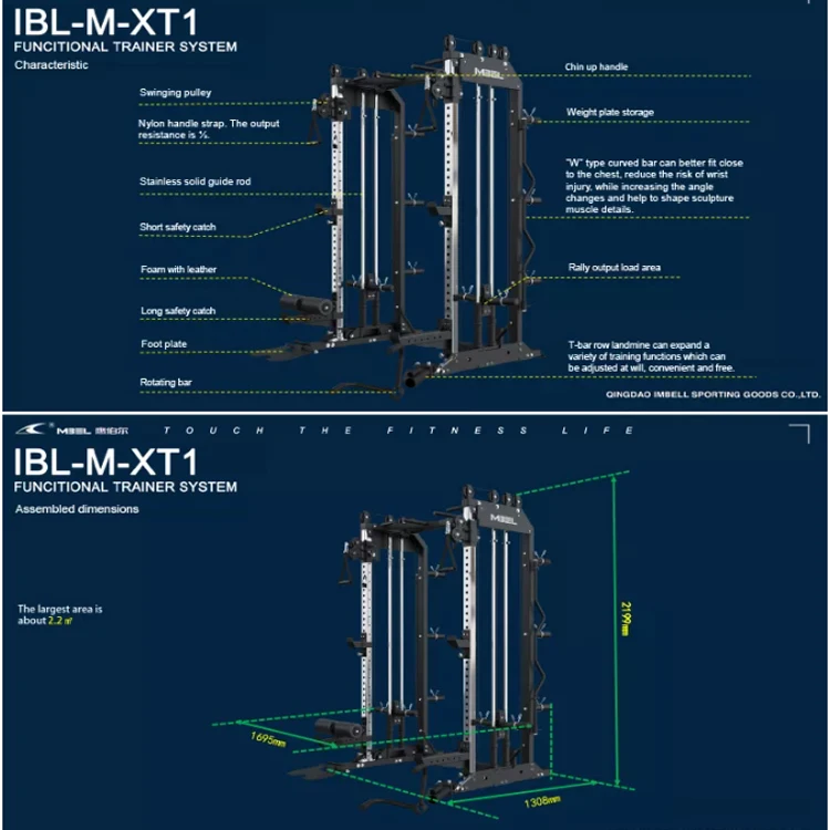 Bodybuilding Fitness Gym Smith Machine Commercial Fitness Gym Equipment Cable Crossover Fitness Machine Gym