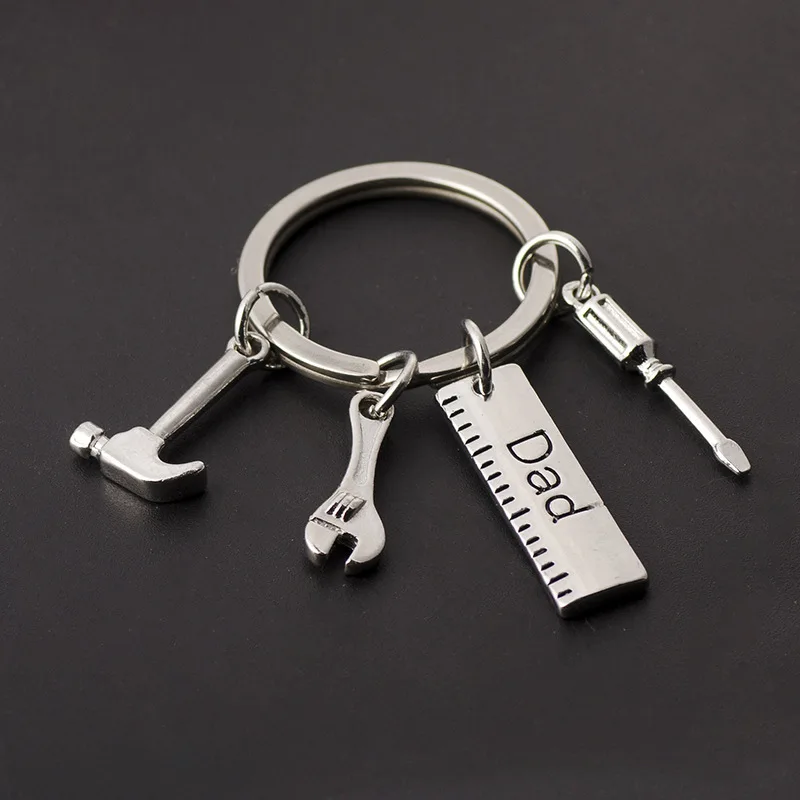 Zinc Alloy Keychain Custom Factory Supply Alloy Keychain Zinc Alloy Personality Hammer Wrench Keychain Dad Letter Pendant