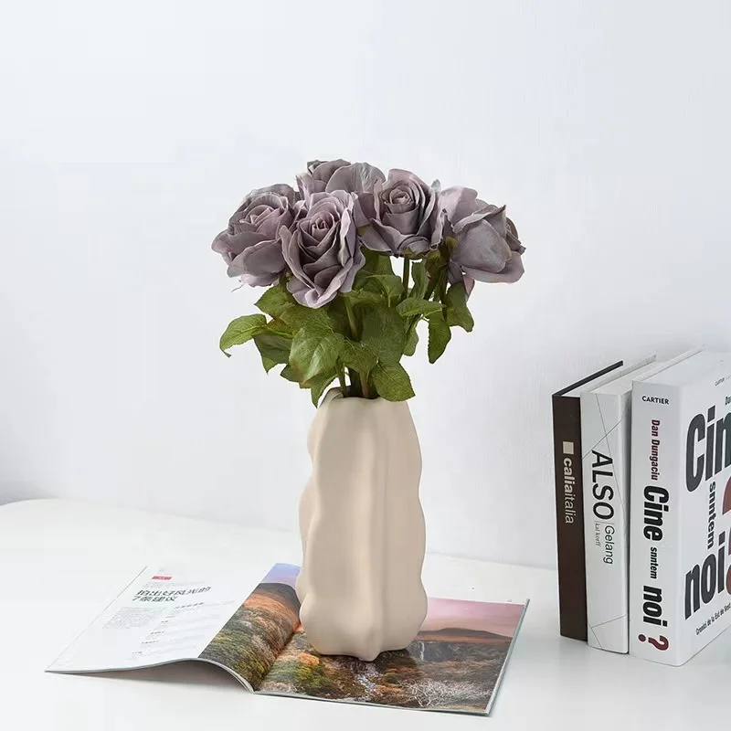 ins minimalist modern matte hydroponic dried flower vase nordic home accessories soft decoration table decoration