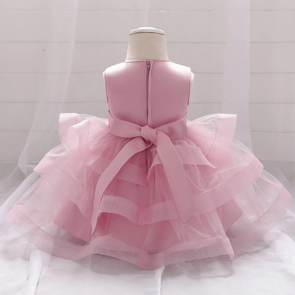 2023 Hot Sale Toddler Clothing Small Baby Girls Elegant Layered Satin Prom Dress For Party Formal dress