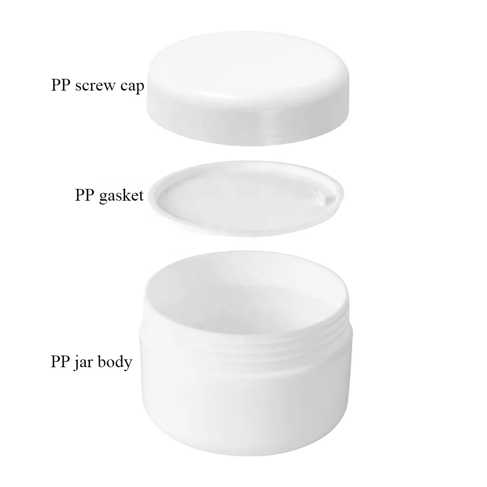 portable plastic skin care lotion jar 50ml 100ml 150g 200g PP Plastic Facial Cream Cosmetic Container