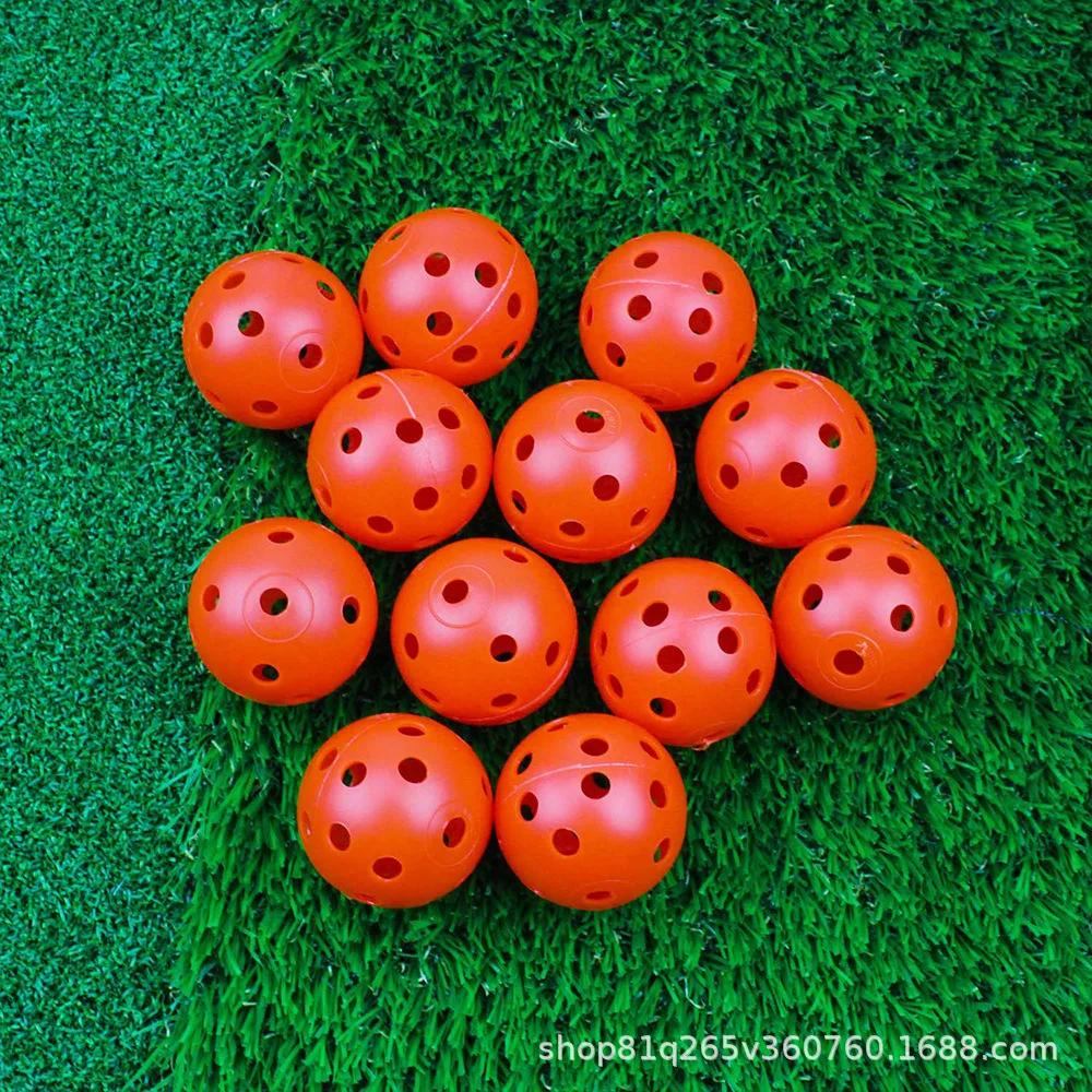 42mm Airflow Colored Plastic Golf Practice Ball Bulk Perforated Hollow Plastic Training Golf Balls