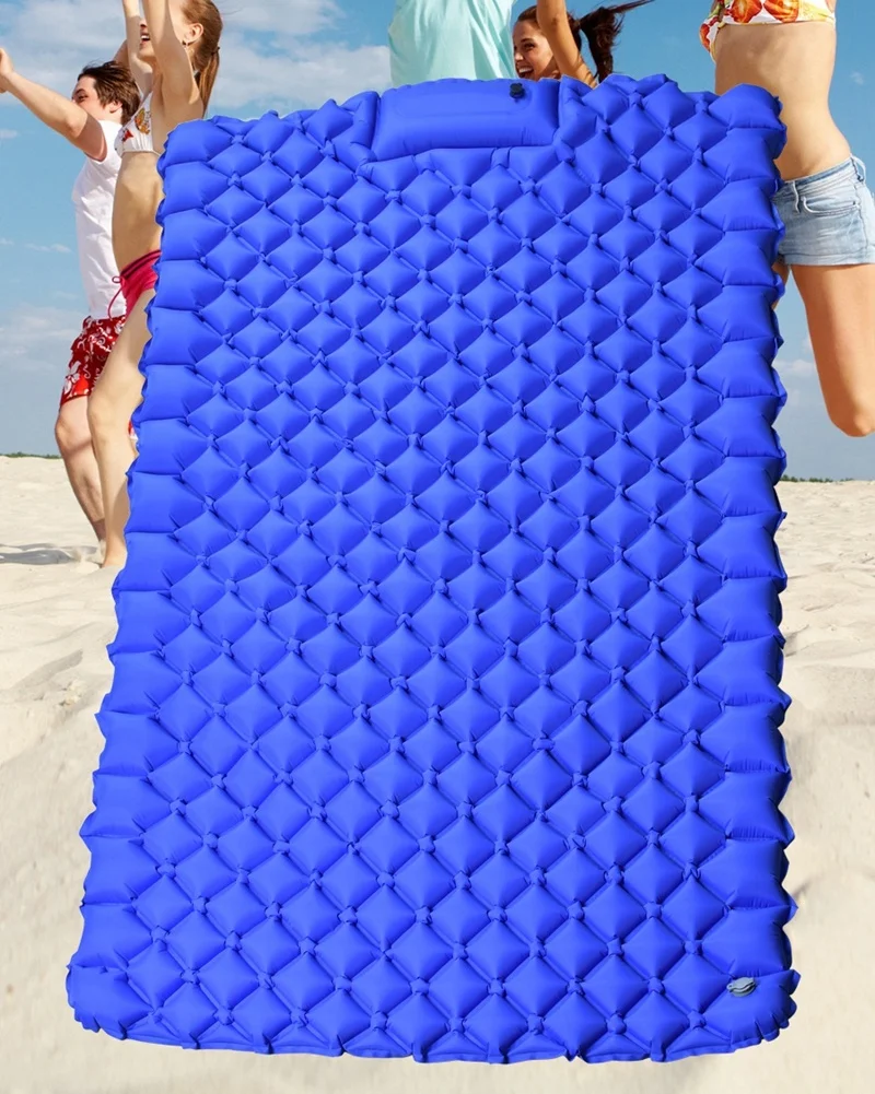 Wholesaling Foot Pump Type Double Inflatable Mattress For Camping Tent Mattress Inflatable Portable Self Inflating Camping Mat