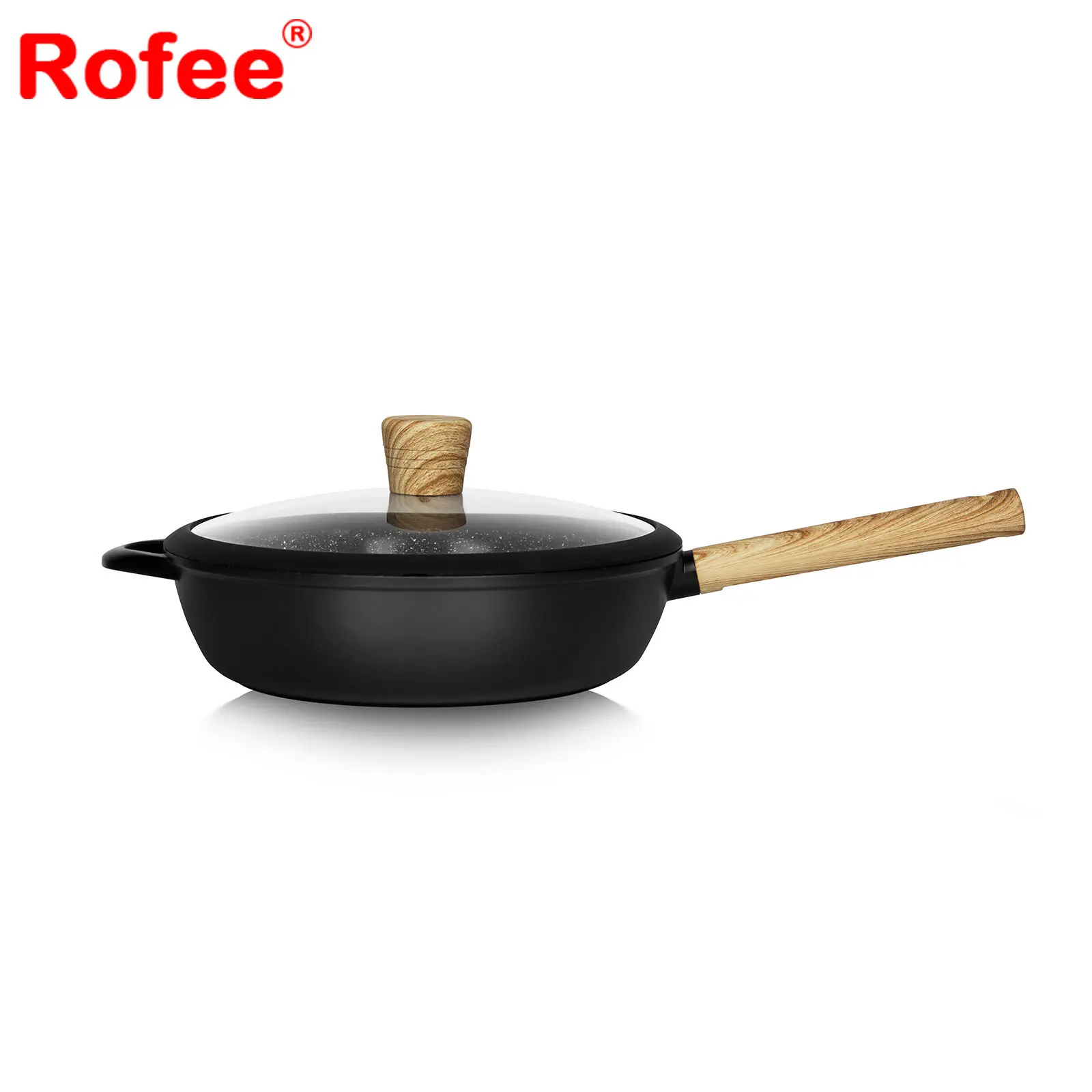 Cookware Sets Cookware Marble Coating Die Casting Aluminum Fry Pan Cylinder Handle Non Stick Frying Pan