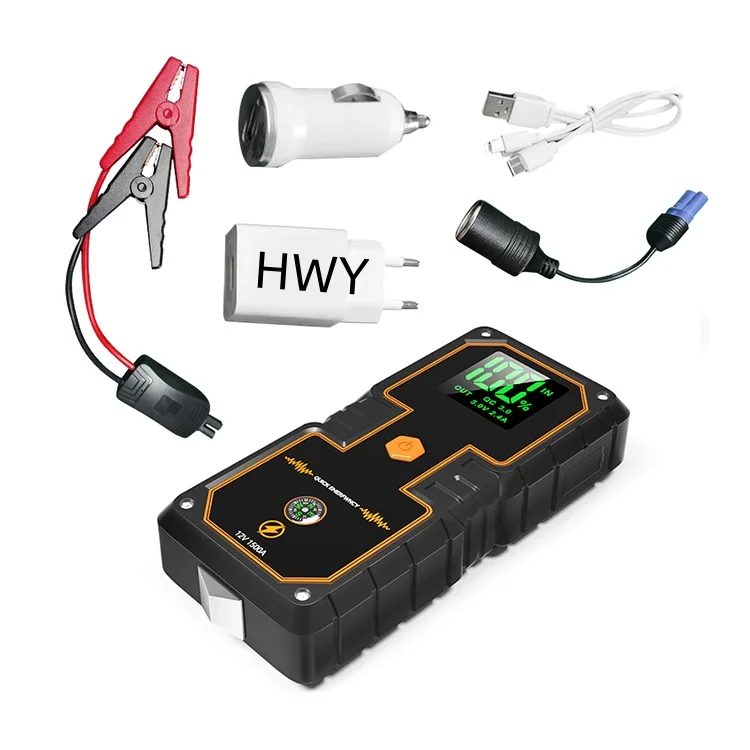 Car battery high Power Jump Starter 12V 8000mAh 1000A Peak Current Car For 3L 5L Emergency Portable Car Battery Jump Starter