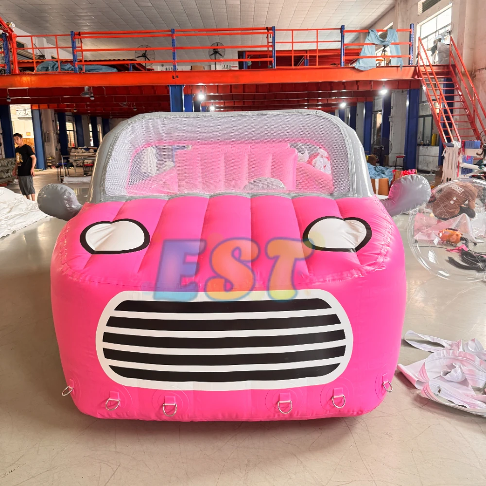 4 Passenger Inflatable Floating Car PVC Towable Crazy Inflatable Water Boat For Kids And Adult