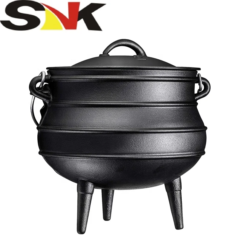 Vegetable Oil High Quality Cast Iron Pre-Seasoned Potjie African Pot 3 Legs