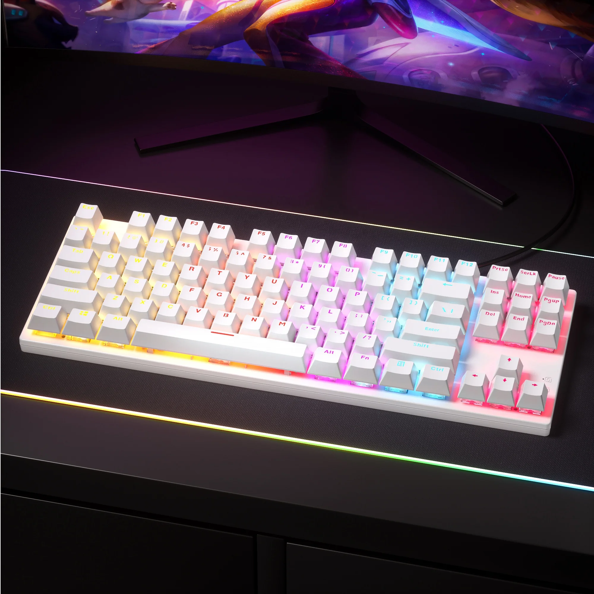 Good Price Of China Manufacturer 87Keys Mechanical Gaming Keyboard Computer