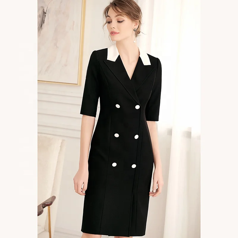 
ladies office wear black and white bodycon dresses women lady elegant women clothing fashion 2019 summer T2313 