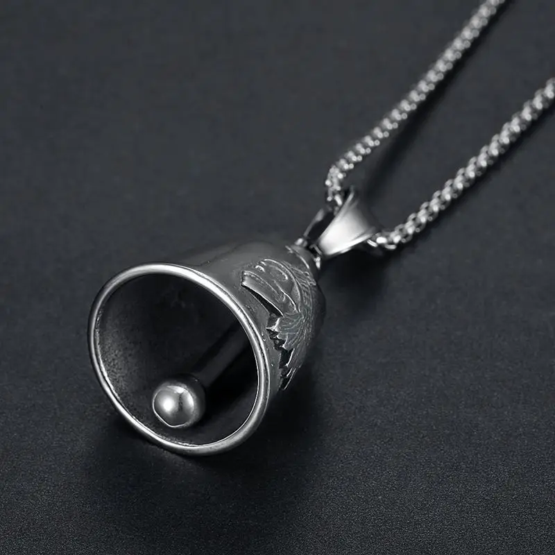 Wholesale Indian Headdress Guardian Bell Motorcycle Gremlin Stainless Steel Pendant Necklace Keyring Gifts for Men and Women