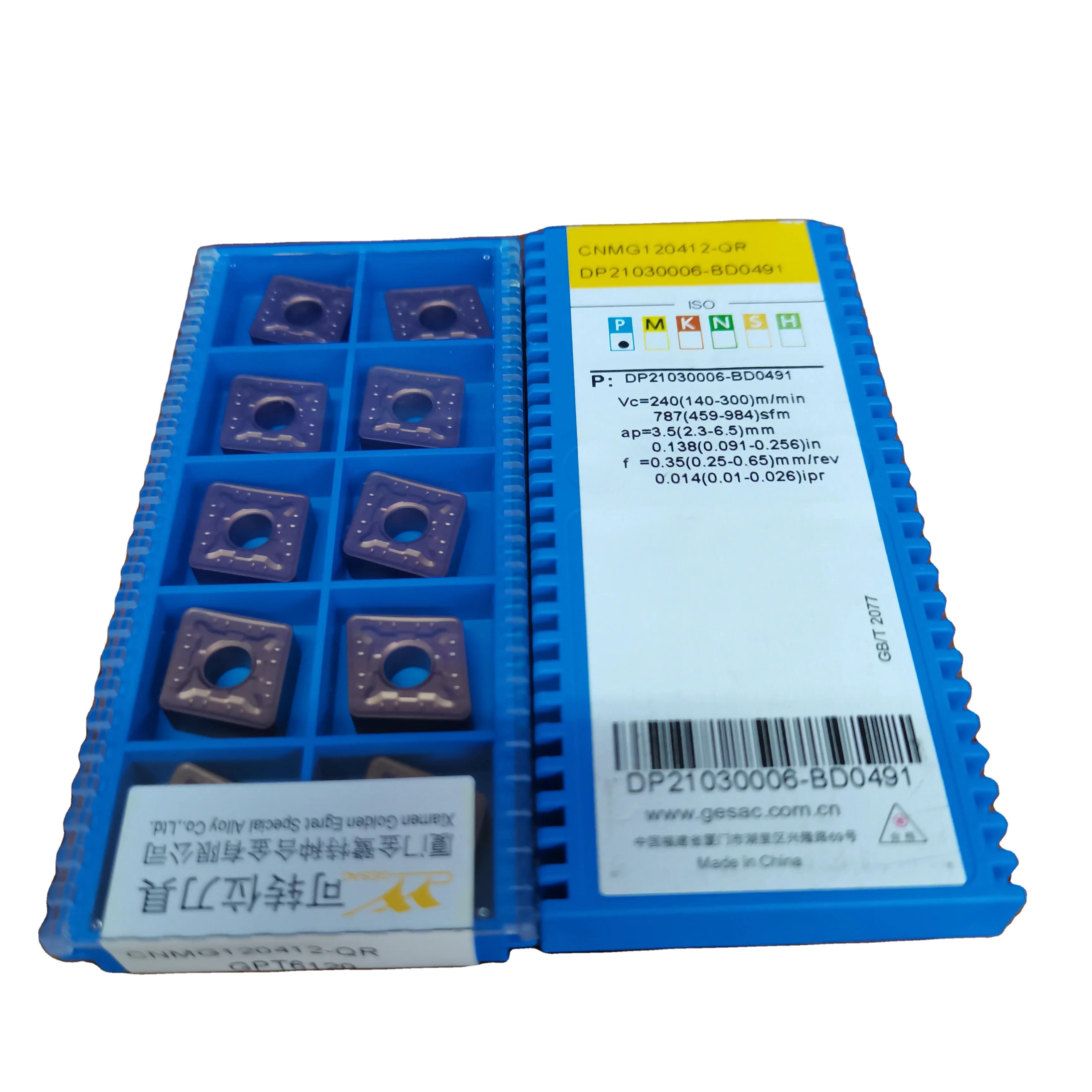 GESAC Carbide inserts CNMG120412-QR GPT6120 cnc lathe machine