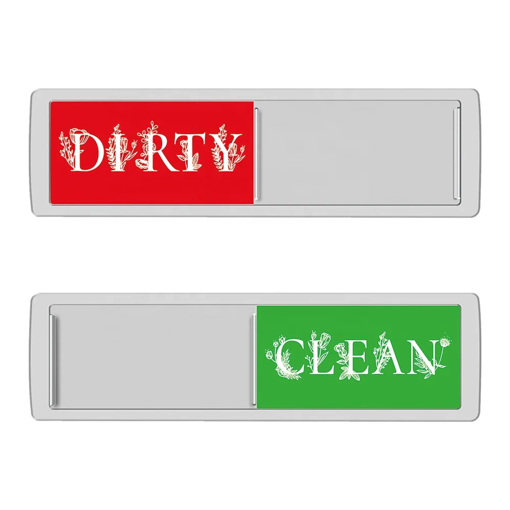 New Design Sliding Dishwasher Magnet Dirty Clean Sign Indicator, Super Strong Magnet with Adhesive Stickers