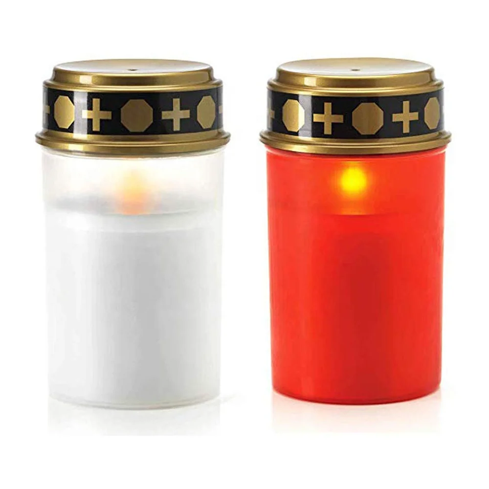 Newish church praying outdoor use battery operated cemetery religious candle weatherproof led grave lights