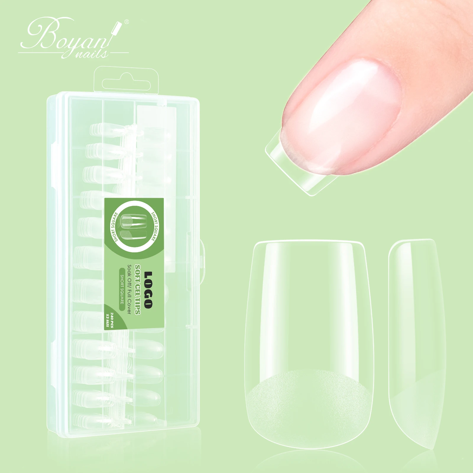 Factory wholesale fale nails acrylic private label oem soft gel nail tip false nails