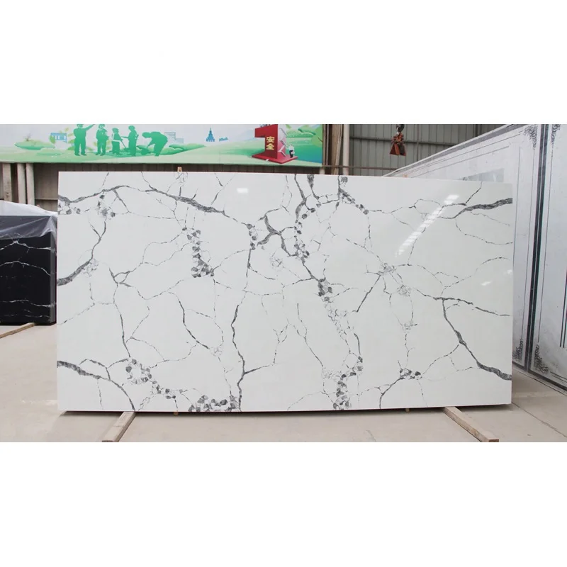 big slab artificial quartz stone solid surface sheet kitchen countertop table top quartz slab