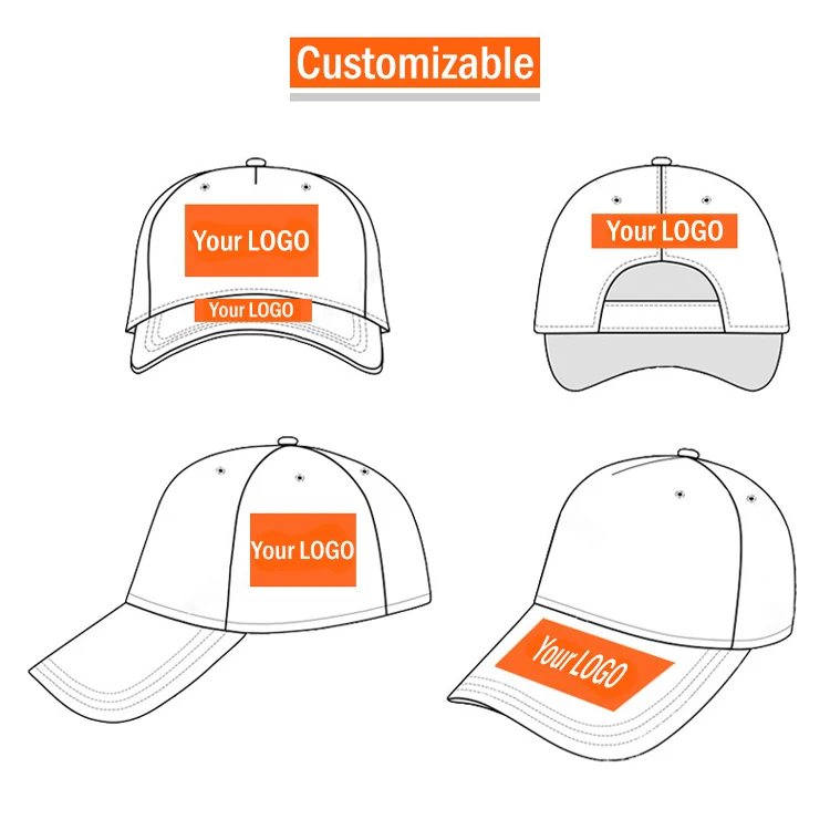 Fitted Embroidered Plain 6 Panel Blank Custom Embroidery Logo For Men Customized Hat A frame Baseball Cap
