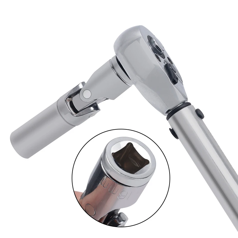 Universal Joint Rotary Spark Plug Extended Hex Socket 3/8 Drive Size 3 Sections 80mm