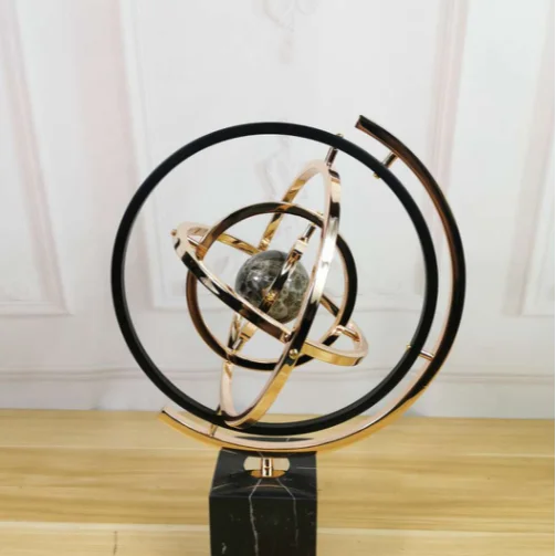 
2021 new arrivals home decor metal modern round shaped home studio decor ornaments 